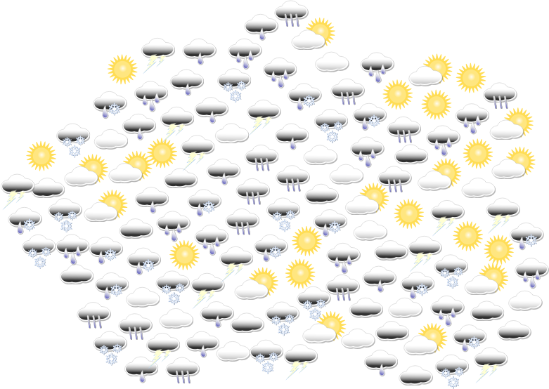 Weather Icons In Cloud Shape