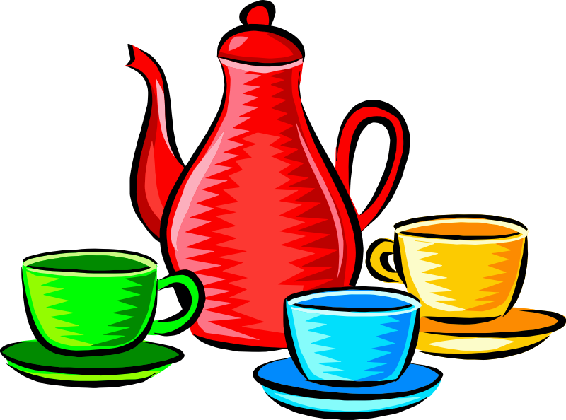 Coffee pot and cups (colour)