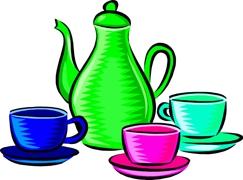 Coffee pot and cups (colour 2)