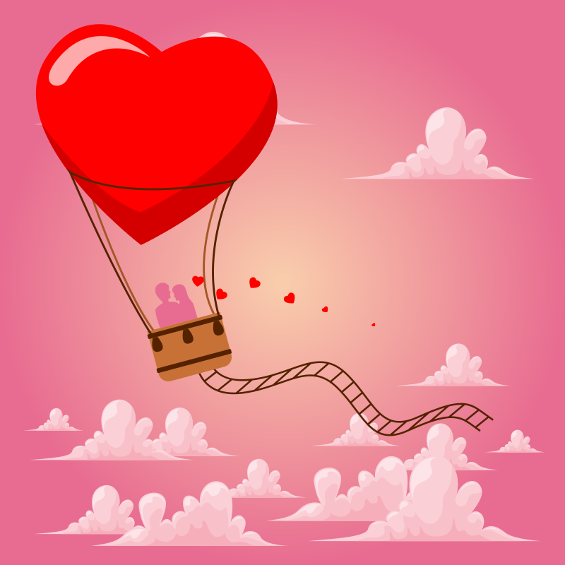 Valentine on the ballon 