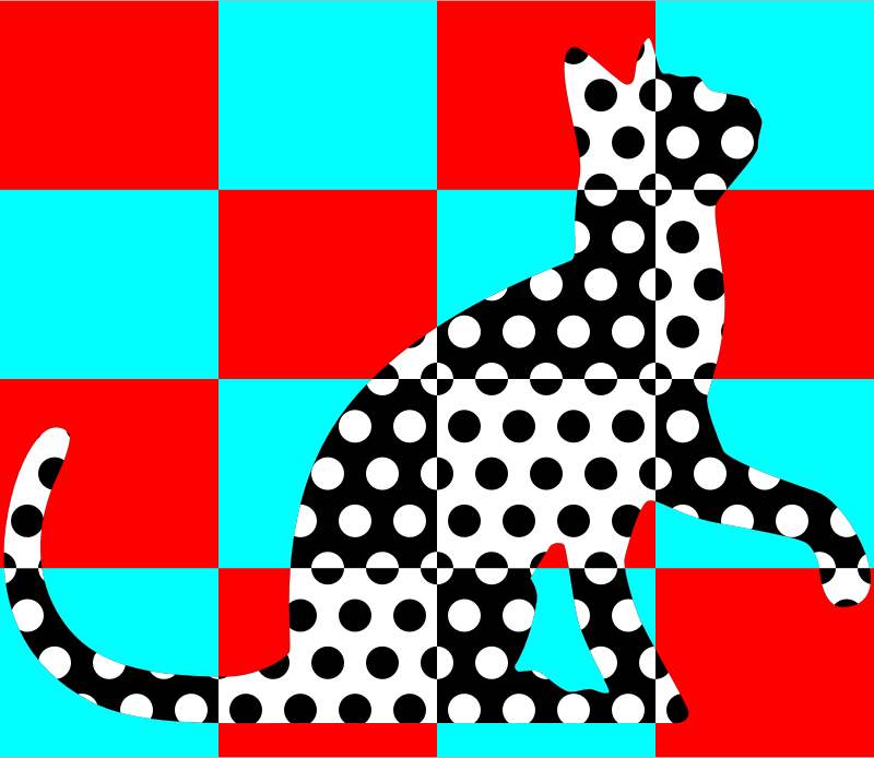 Chequered dotted cat
