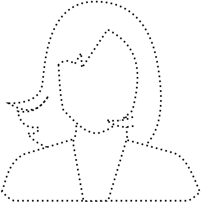 female user dotted outline