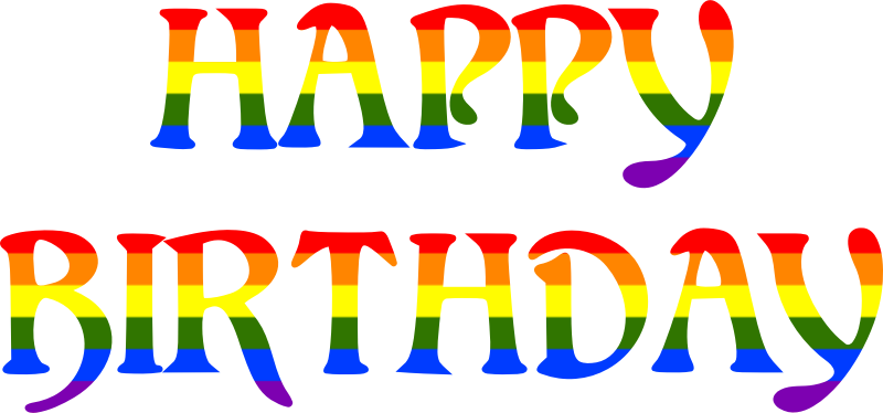 Happy birthday rainbow typography 2