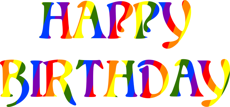 Happy birthday rainbow typography 3