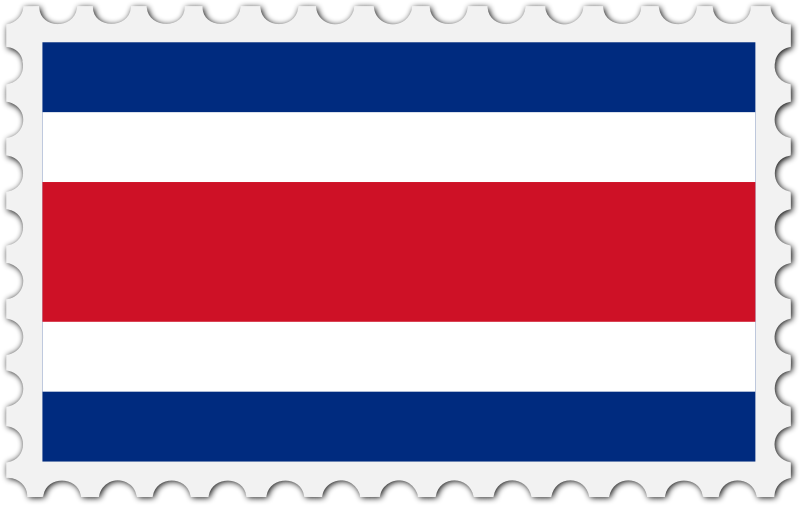 Costa Rica flag stamp
