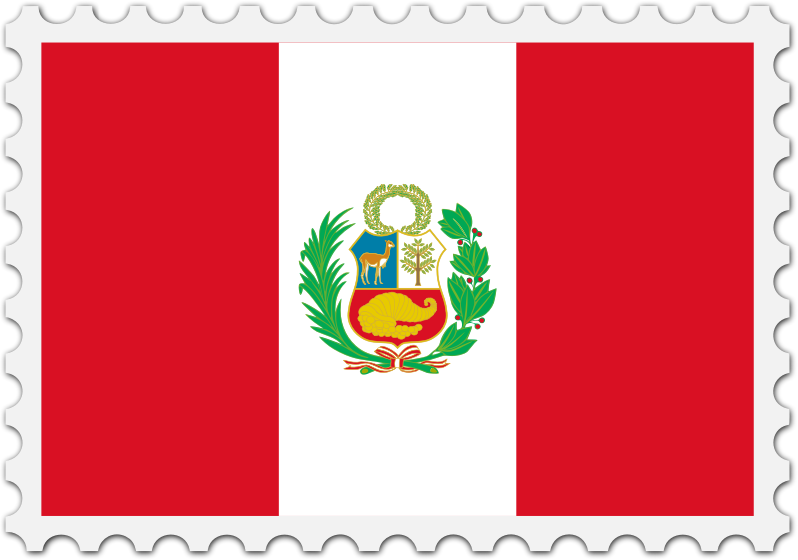 Peru flag stamp