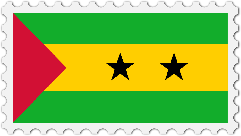 Sao Tome Principe flag stamp