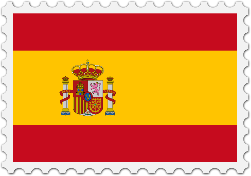 Spain flag stamp