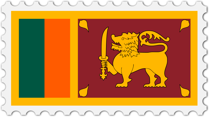 Sri Lanka flag stamp