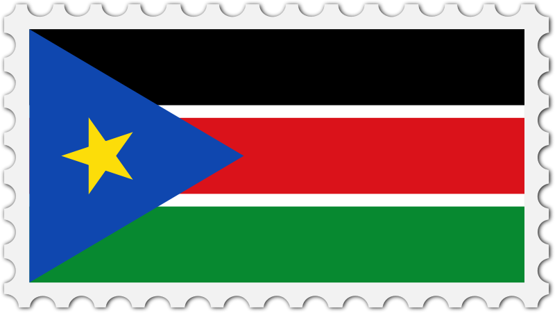 South Sudan flag stamp