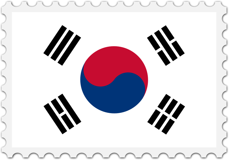 South Korea flag stamp