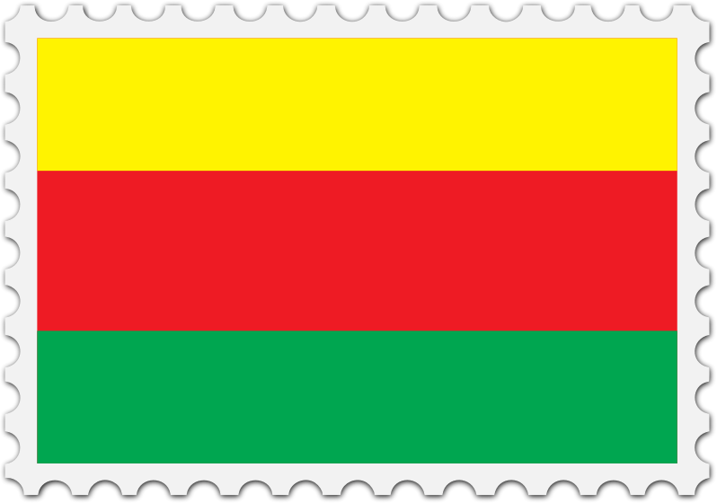 Syrian Kurdistan flag stamp