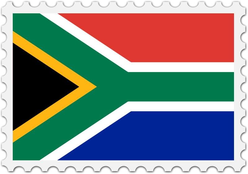 South Africa flag stamp