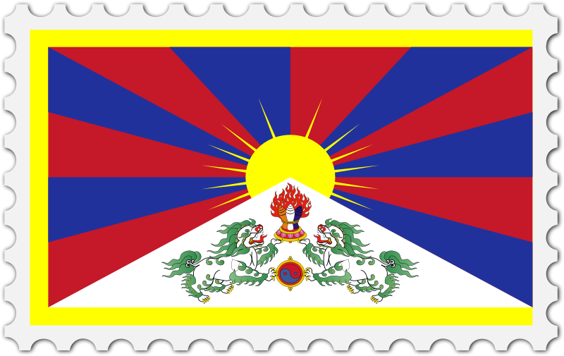 Tibet flag stamp