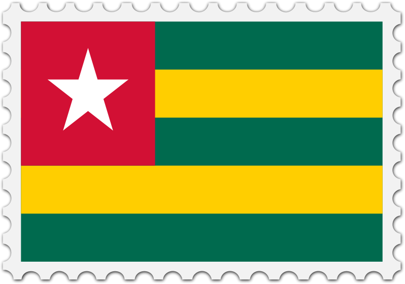 Togo flag stamp
