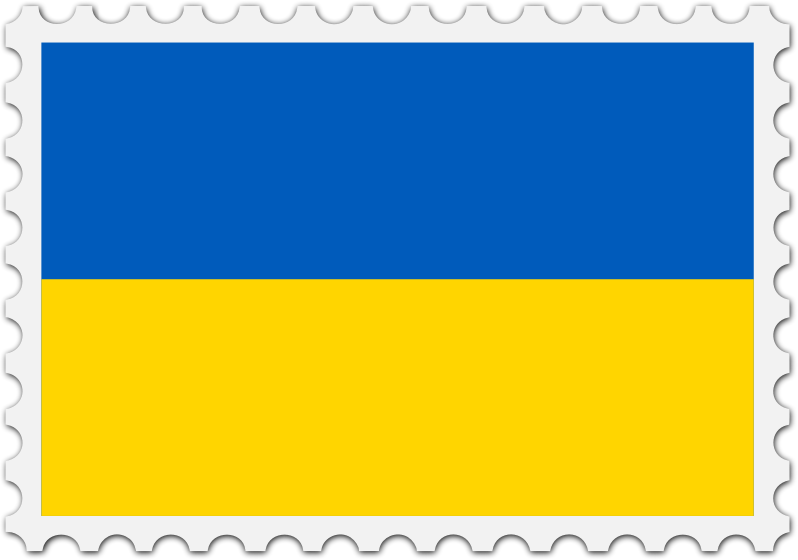 Ukraine flag stamp