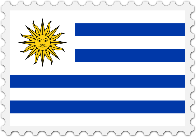 Uruguay flag stamp