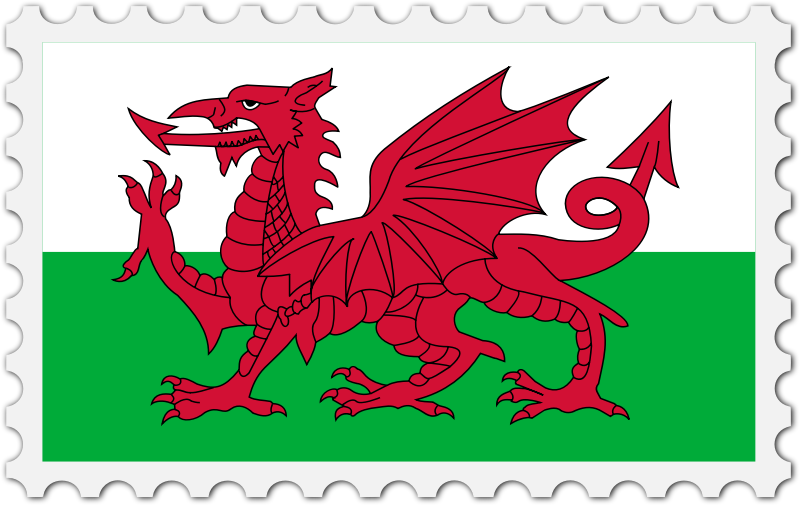 Wales flag stamp