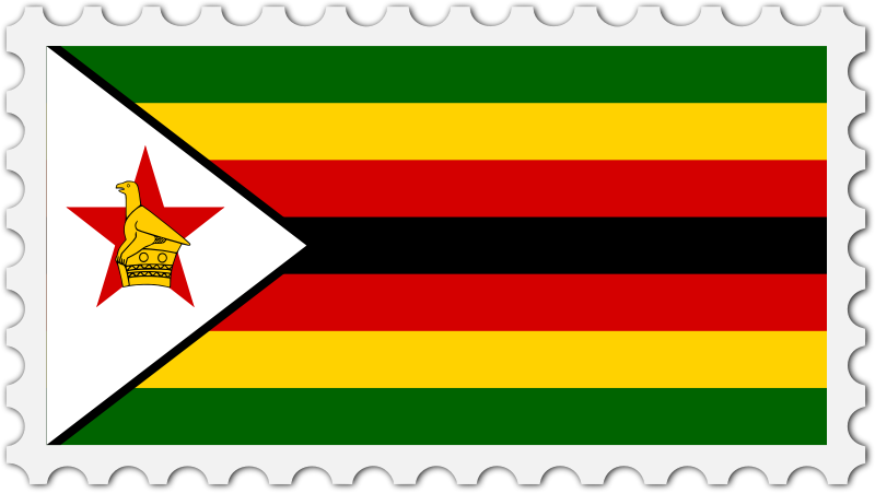 Zimbabwe flag stamp