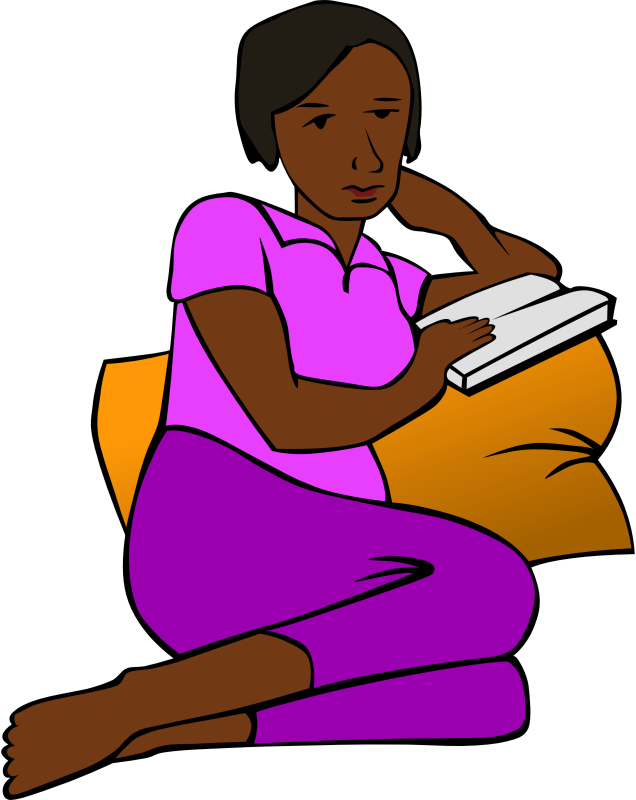 African Woman Reading more colour