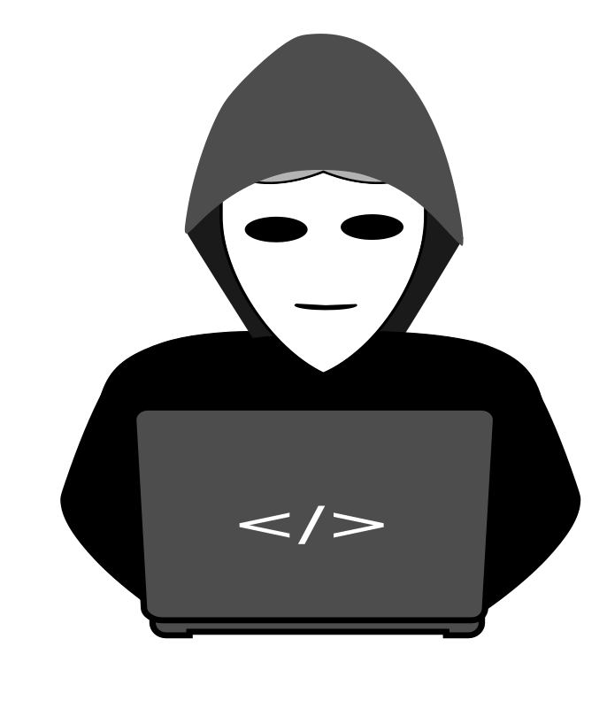 Anonymous hacker behind pc