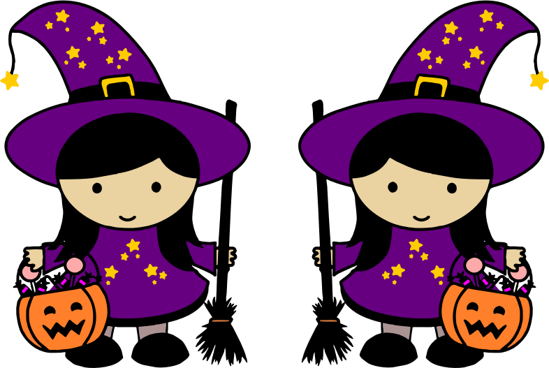 Twin Halloween Witches