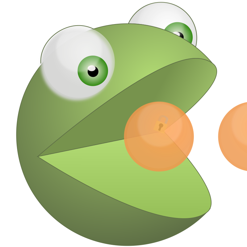 Green 3D pacman eating orange balls (rugk's avatar)