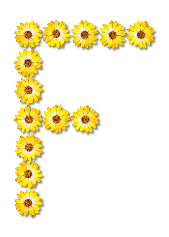 Floral alphabet, F