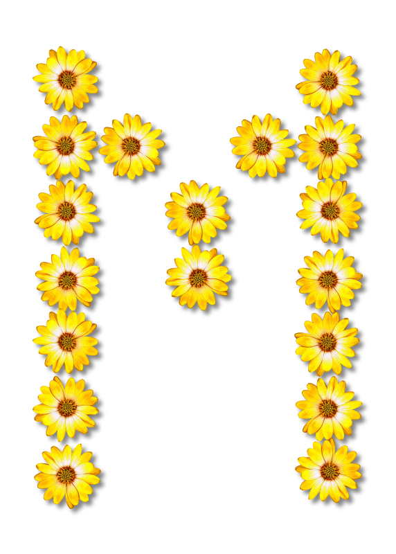 Floral alphabet, M