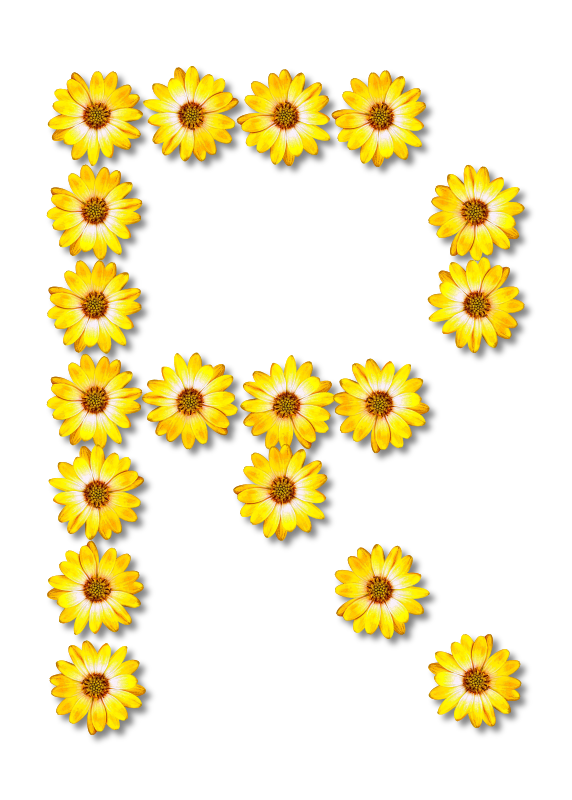 Floral alphabet, R