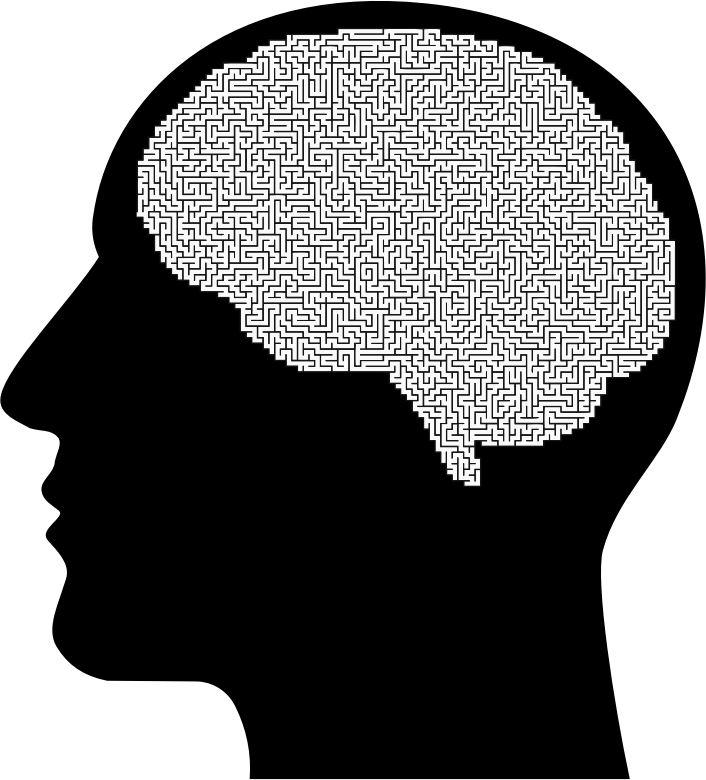 Brain Maze Man Silhouette