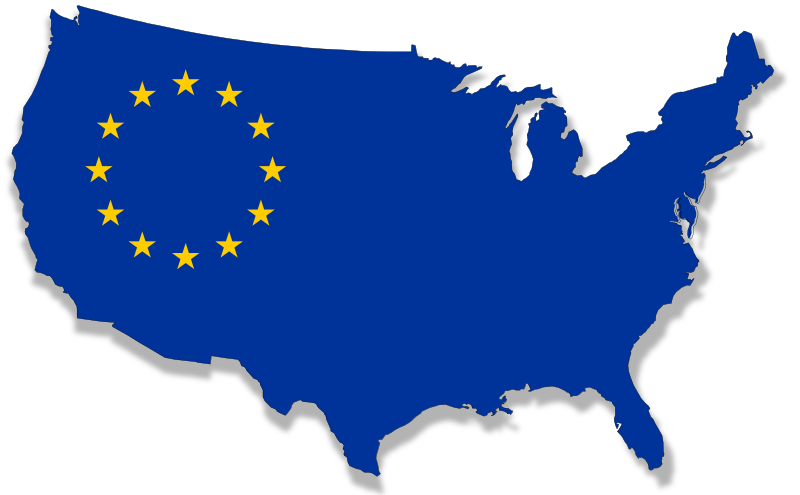 US-Europe flag map