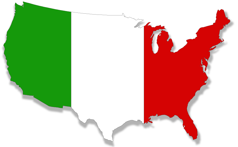US-Italy flag map