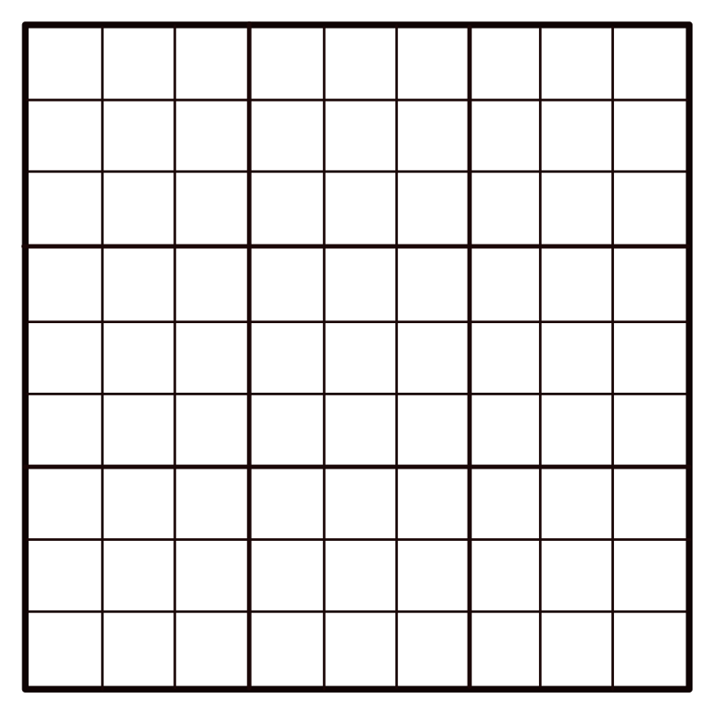 9x9 Empty Sudoku Grid