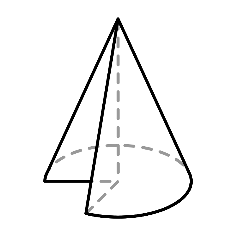 three-quarter of a cone