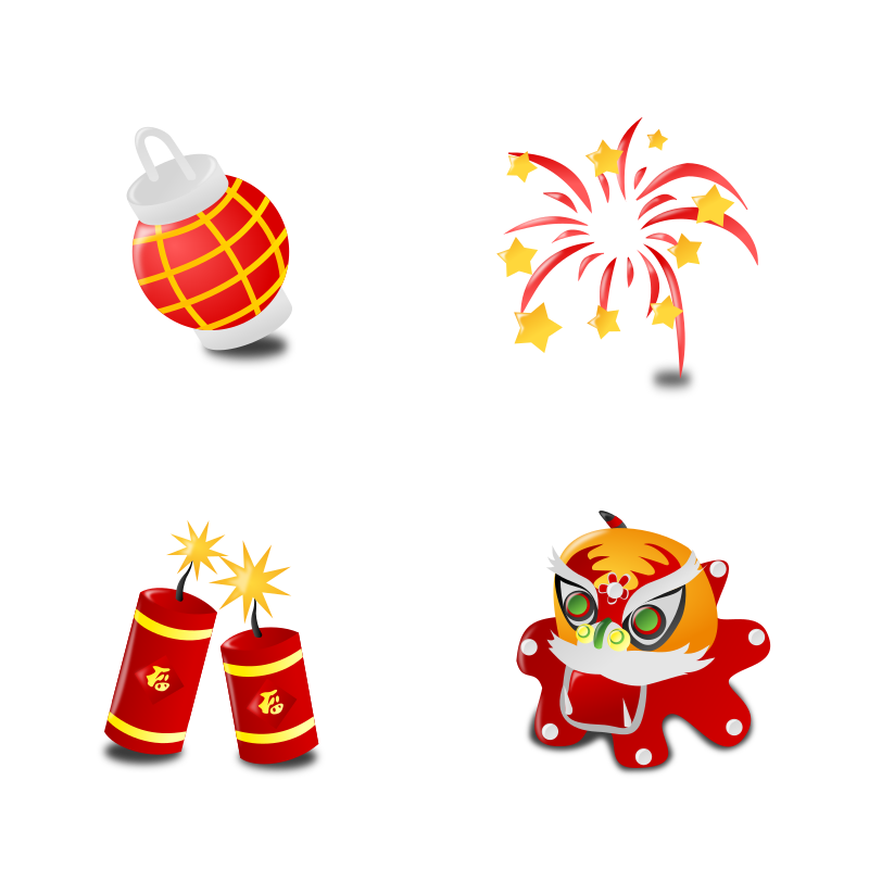 Chinese New Year's Icon Collection Set