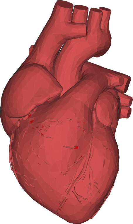 Low Poly 3D Heart Red