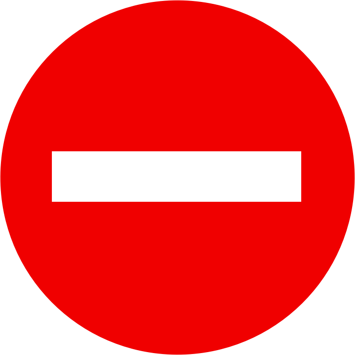 no entry road sign / blocked icon