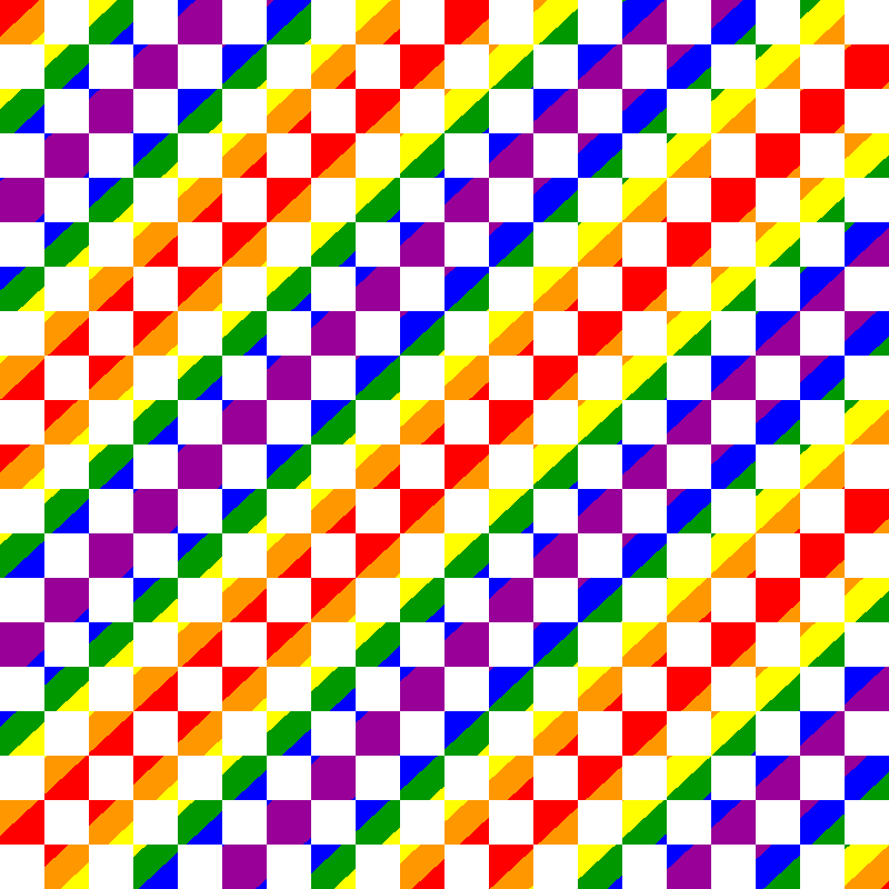 Square pattern with rainbow gradient