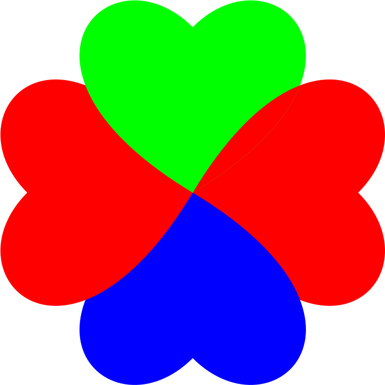 Bezierheart shamrock in RGB