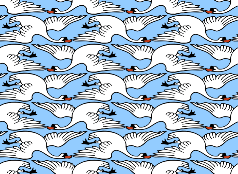 Flying swan pattern 2 (colour)