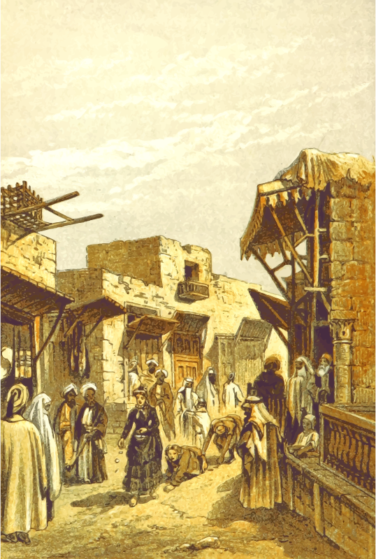 Middle Eastern scene - Pilgramage in Jerusalem