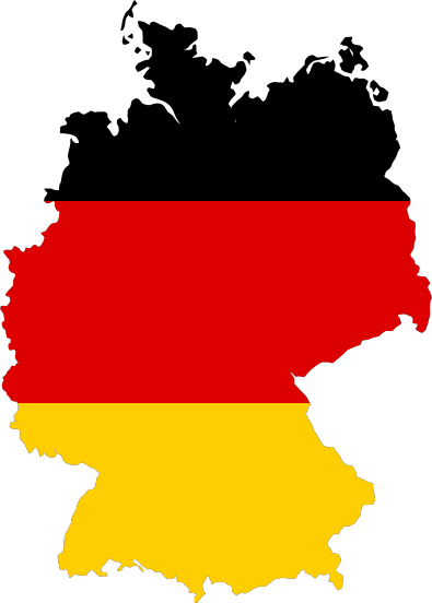 German map with flag colors
