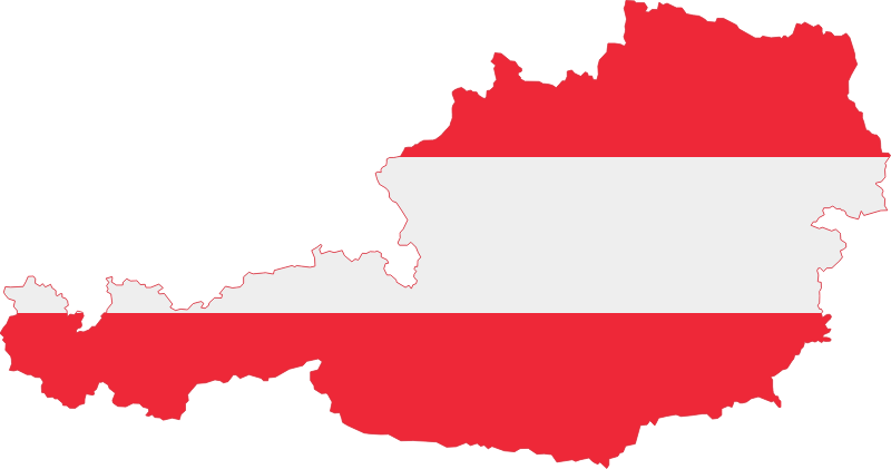 Map of Austria with Flag colors (gradient)