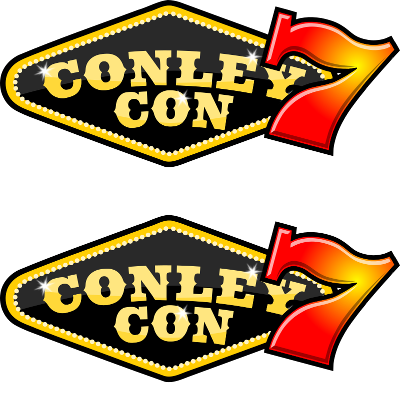 Casino-themed ConleyCon sticker
