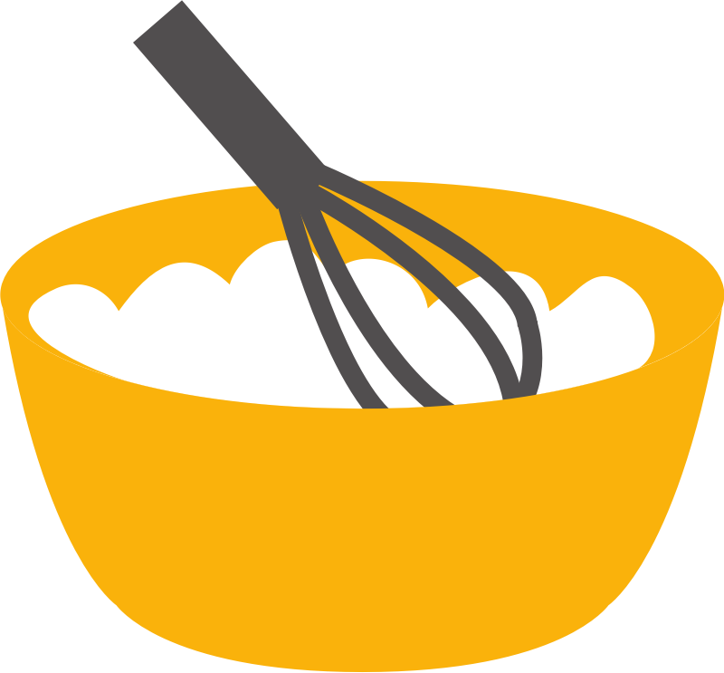 Baking whisk and bowl