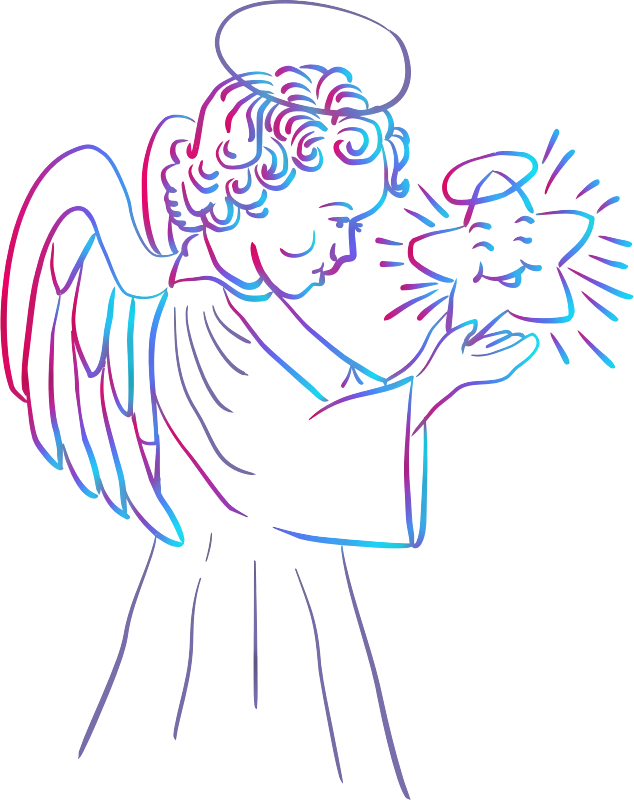 Angel with star (colour)
