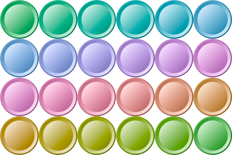 24 colorful buttons