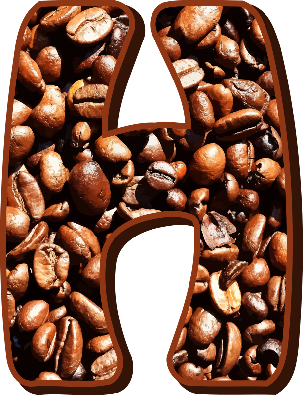 Coffee beans typography H