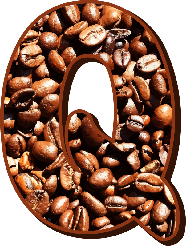 Coffee beans typography Q